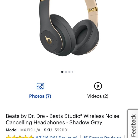 New in the box! Beats Studio3 Wireless Noise Cancelling Over-Ear Headphones - Picture 3 of 7